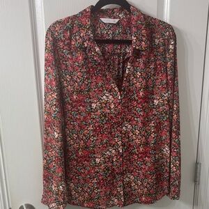 LC Lauren Conrad Anthropologie Inspired Floral Button-Up Blouse NWT